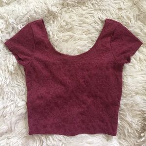 Abercrombie & Fitch Burgundy lace crop top